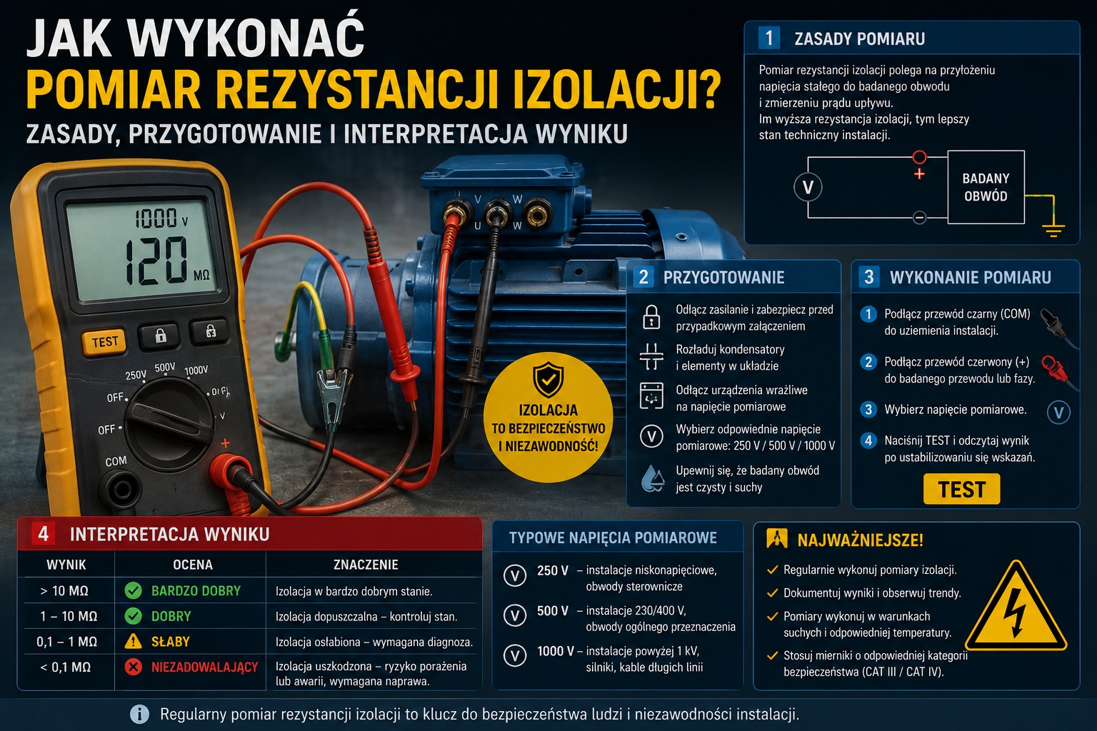 Jak wykonać pomiar rezystancji izolacji
